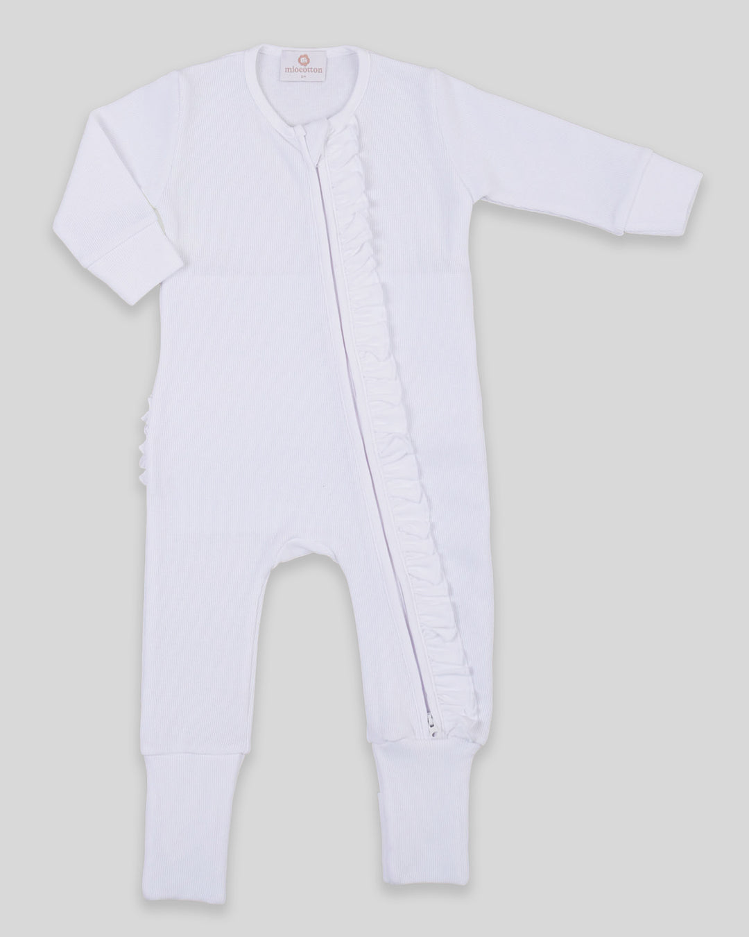 Enterizo Pie Reversible Punto Ingles Blanco