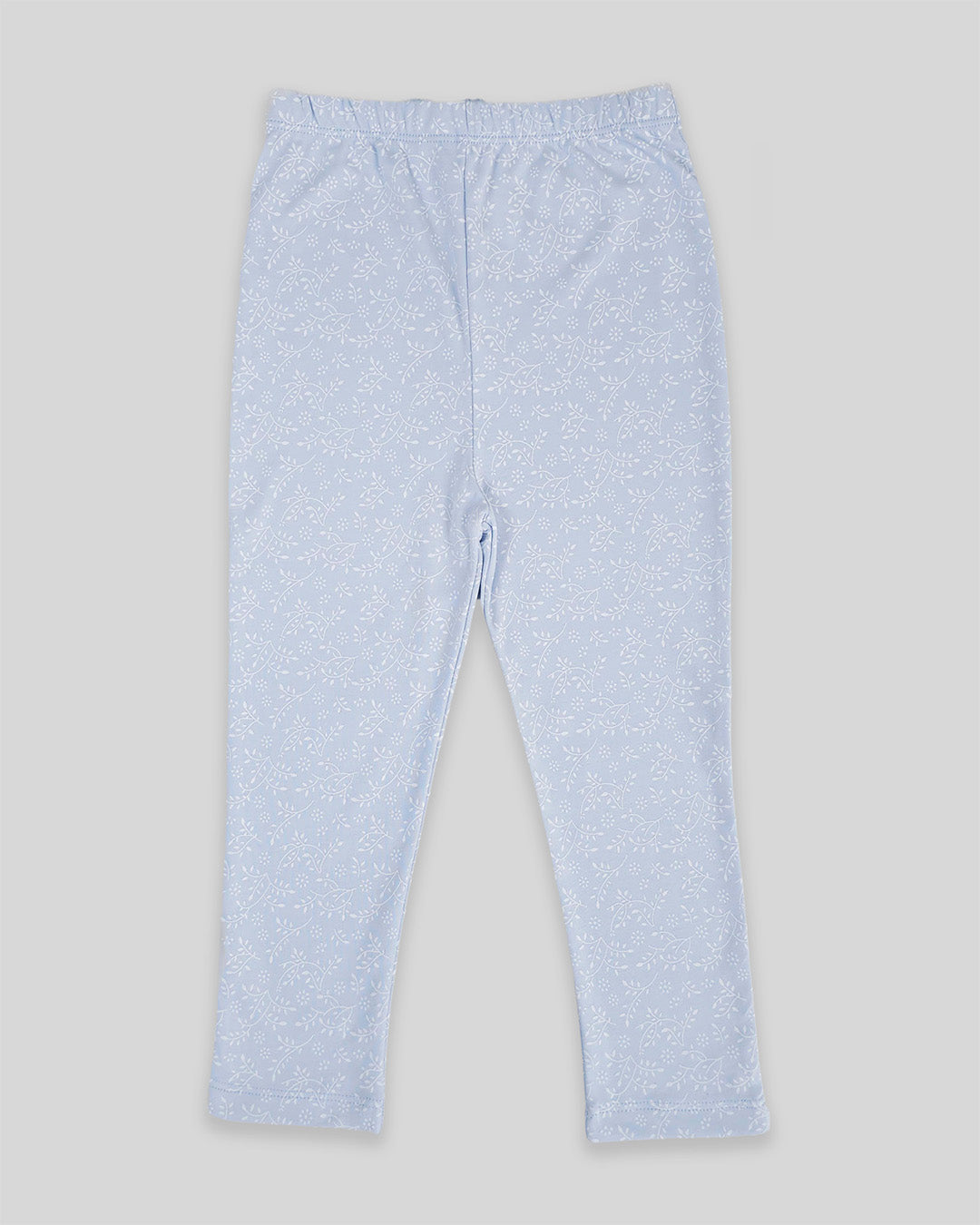 Pantalón Pima Celeste Hojas Blancas