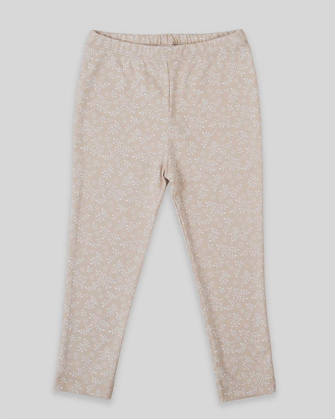 Pantalón Pima Latte Hojas Blancas
