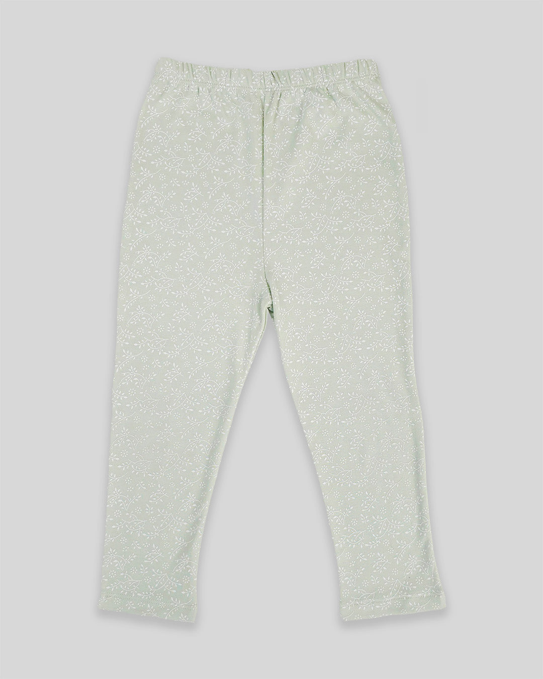 Pantalón Pima Pistacho Hojas Blancas