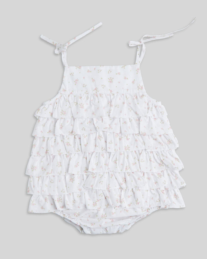 Bombacho de popelina para bebé con estampado de flores rosadas, ropa cómoda y elegante para niñas