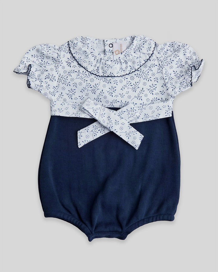 Bombacho pima con cinta hojas Azul índigo