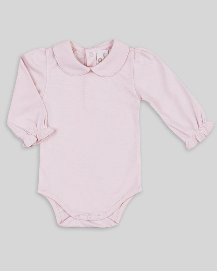 Body con cuello para bebés en color rosado, práctico y elegante.