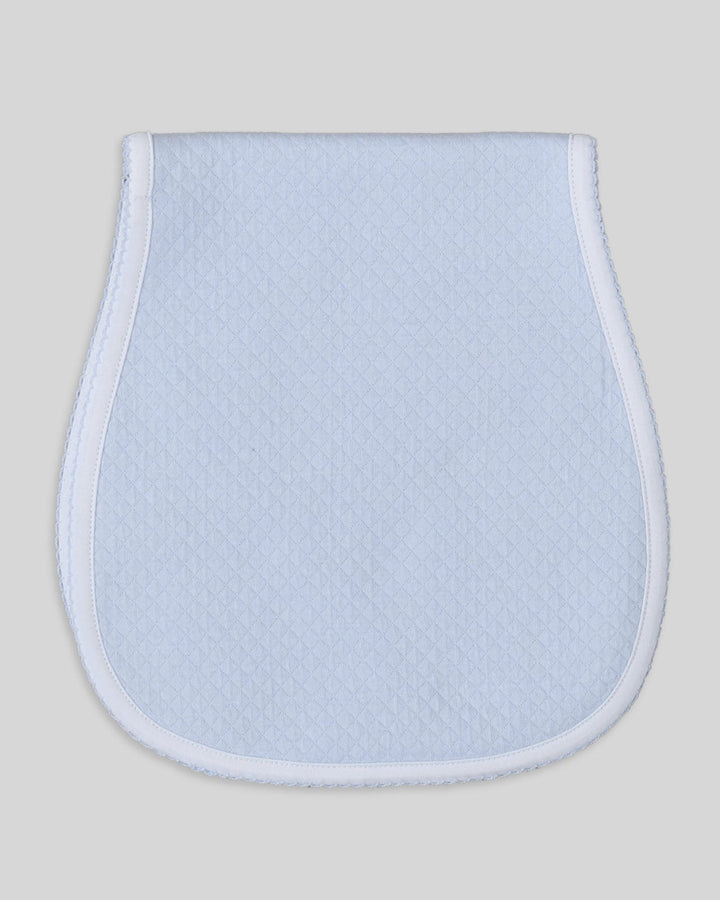 Hombrera en color celeste, ideal para limpiar al bebe despues de comer, ligera y facil de lavar.