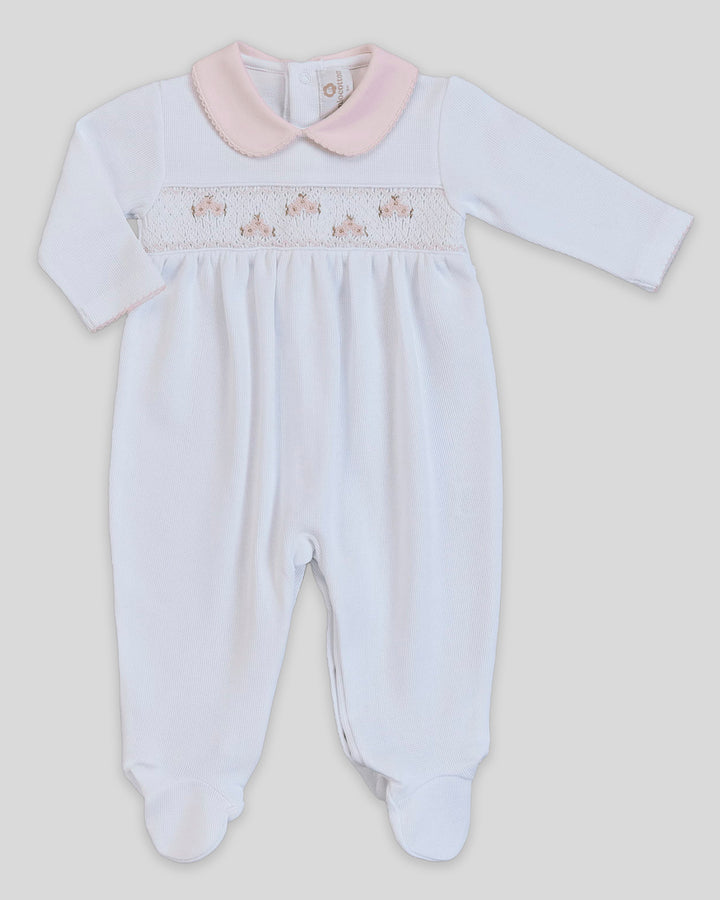 Enterizo Smock Punto Ingles Zuz Blanco