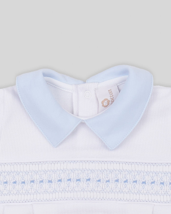 Enterizo Smock Punto Ingles Renzi Blanco
