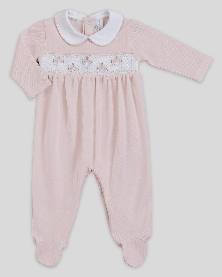 Enterizo Smock Punto Ingles Zuz Rosado