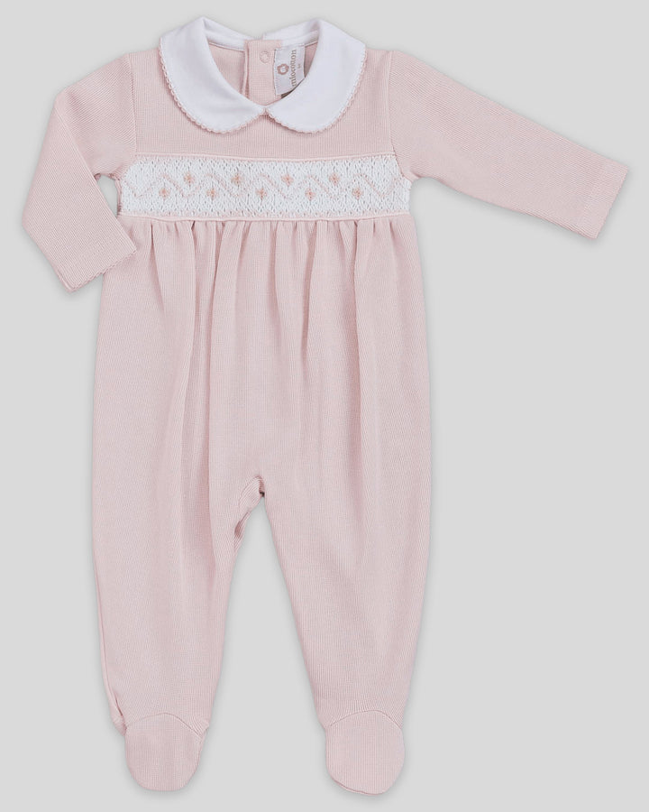 Enterizo Smock Punto Inglés Amila Rosado