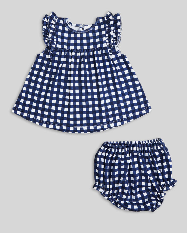 Mini vestido de niña Aurelia - Cuadros Azules