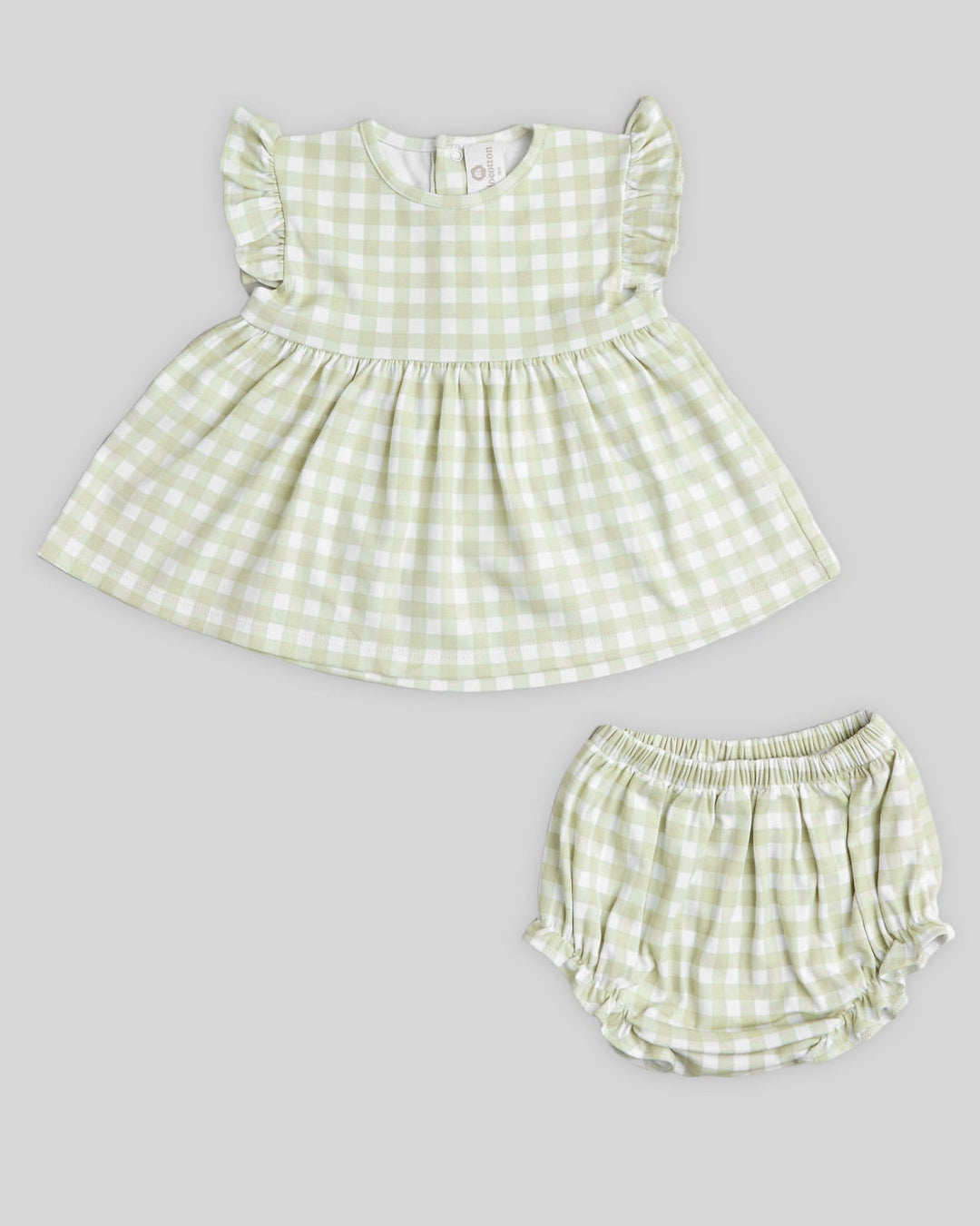 Mini vestido de niña Aurelia - cuadros pistachos