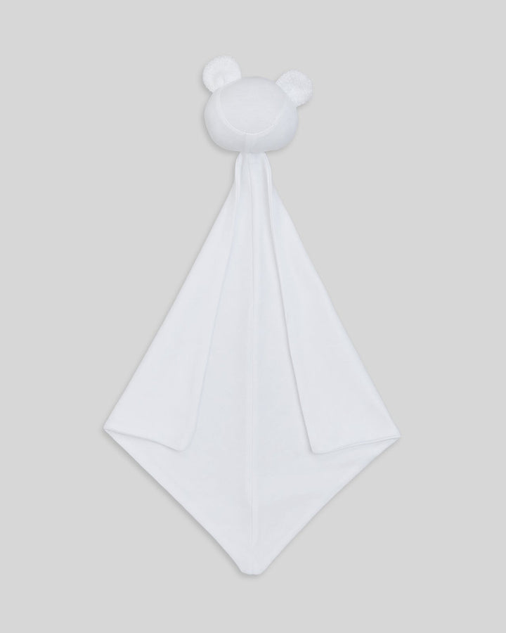 Muñeco de apego para bebes en color blanco, práctico y elegante.
