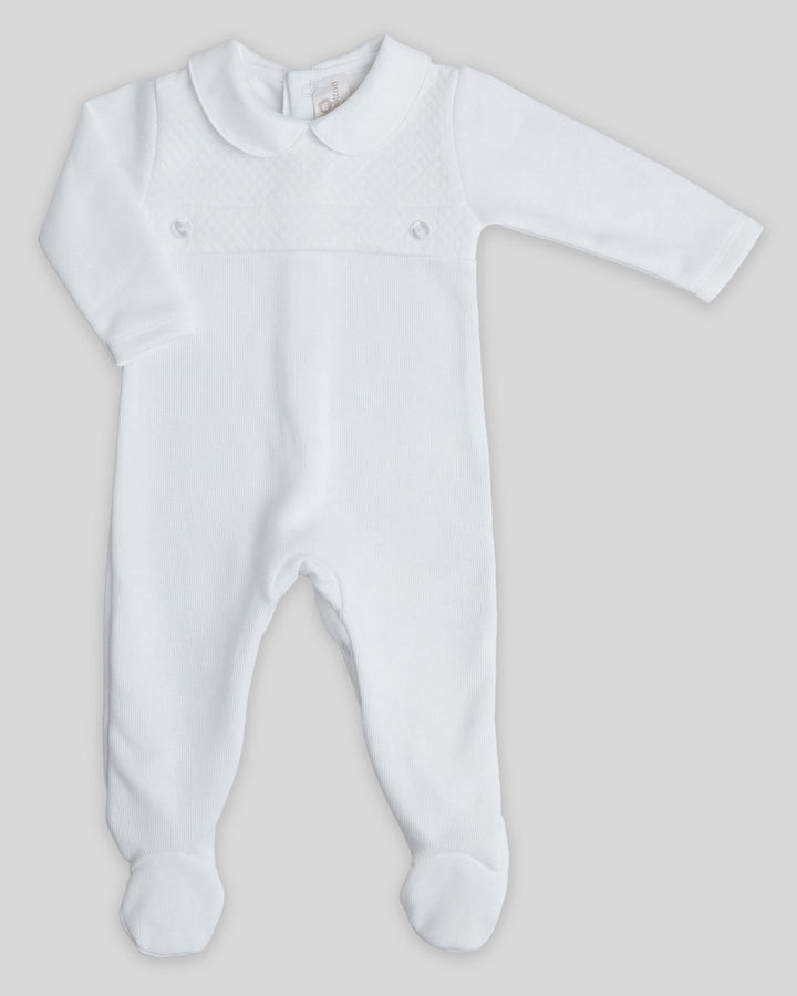 Enterizo Kiddy Punto Ingles Con Acolchado Blanco