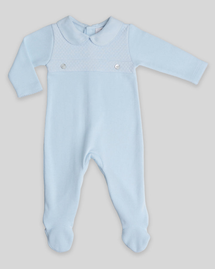 Enterizo Kiddy Punto Ingles Con Acolchado Celeste