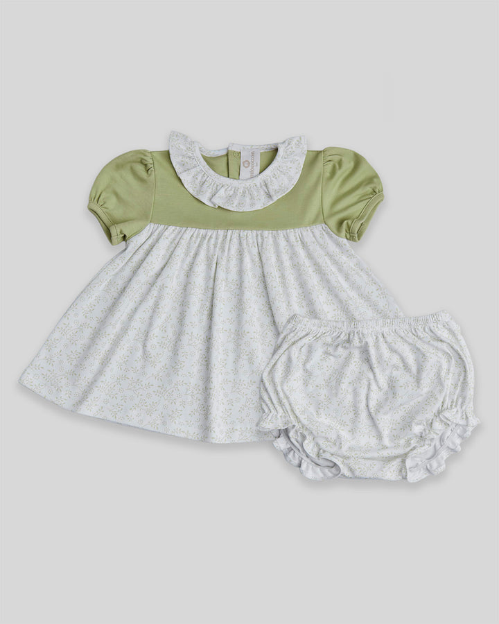 Mini vestido pima Briana Hojas Sage Green