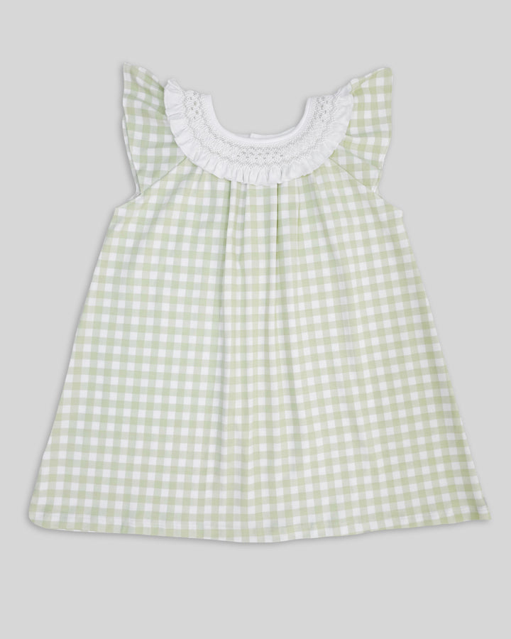 Vestido Smock Pima Cuadros Pistacho