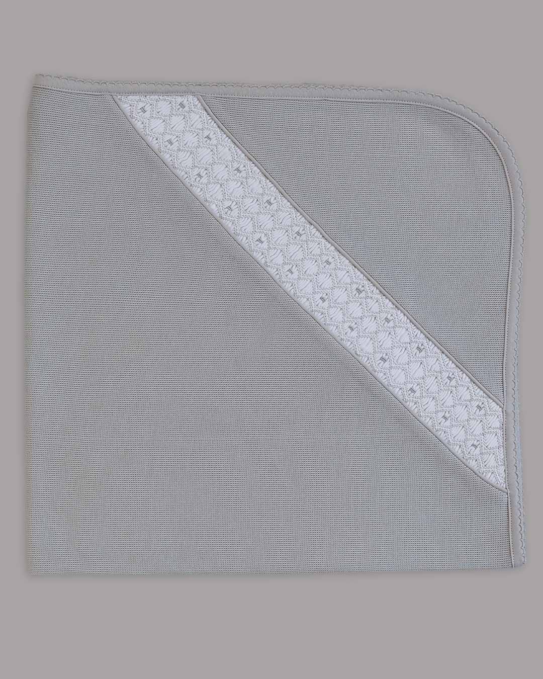 Manta Tarik para niño color gris con bordado punto smock