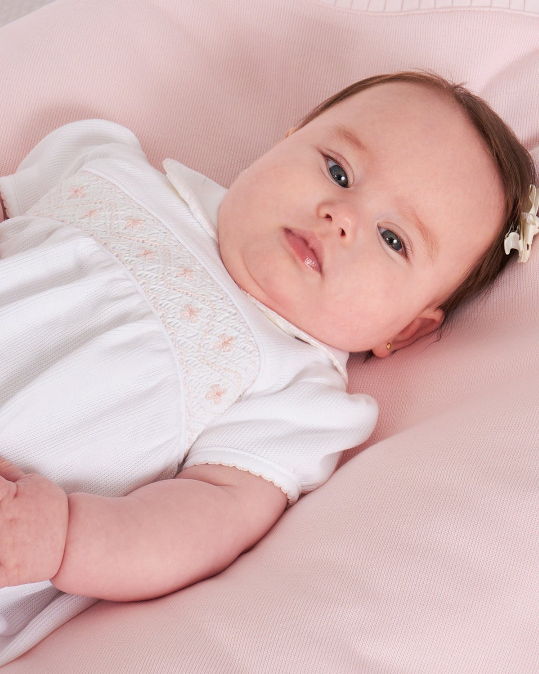 Bombacho Smock Punto Inglés Agnes Blanco