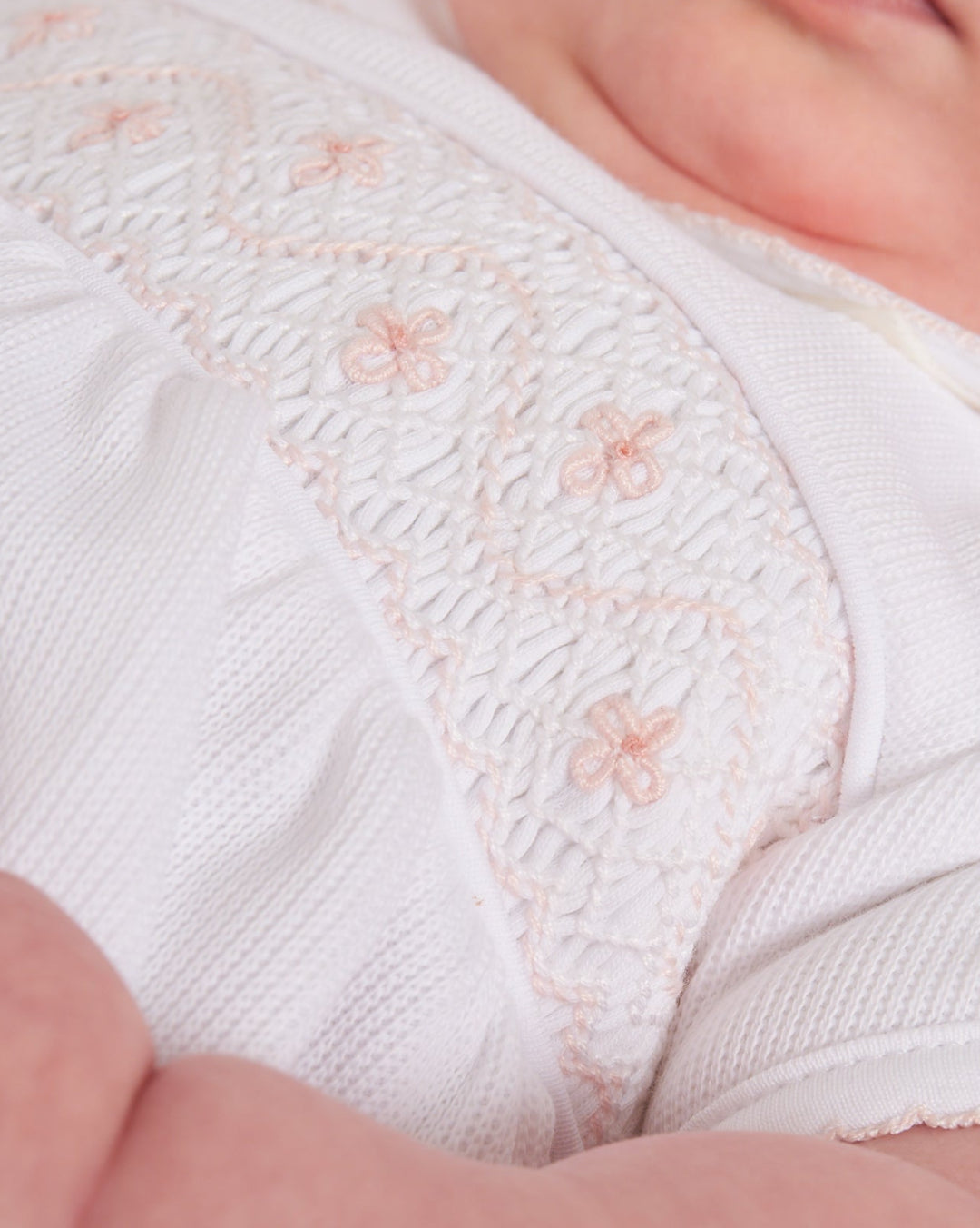 Bombacho Smock Punto Inglés Agnes Blanco