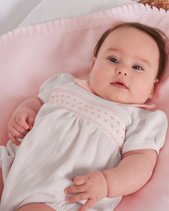 Bombacho Smock Punto Inglés Daphne Blanco