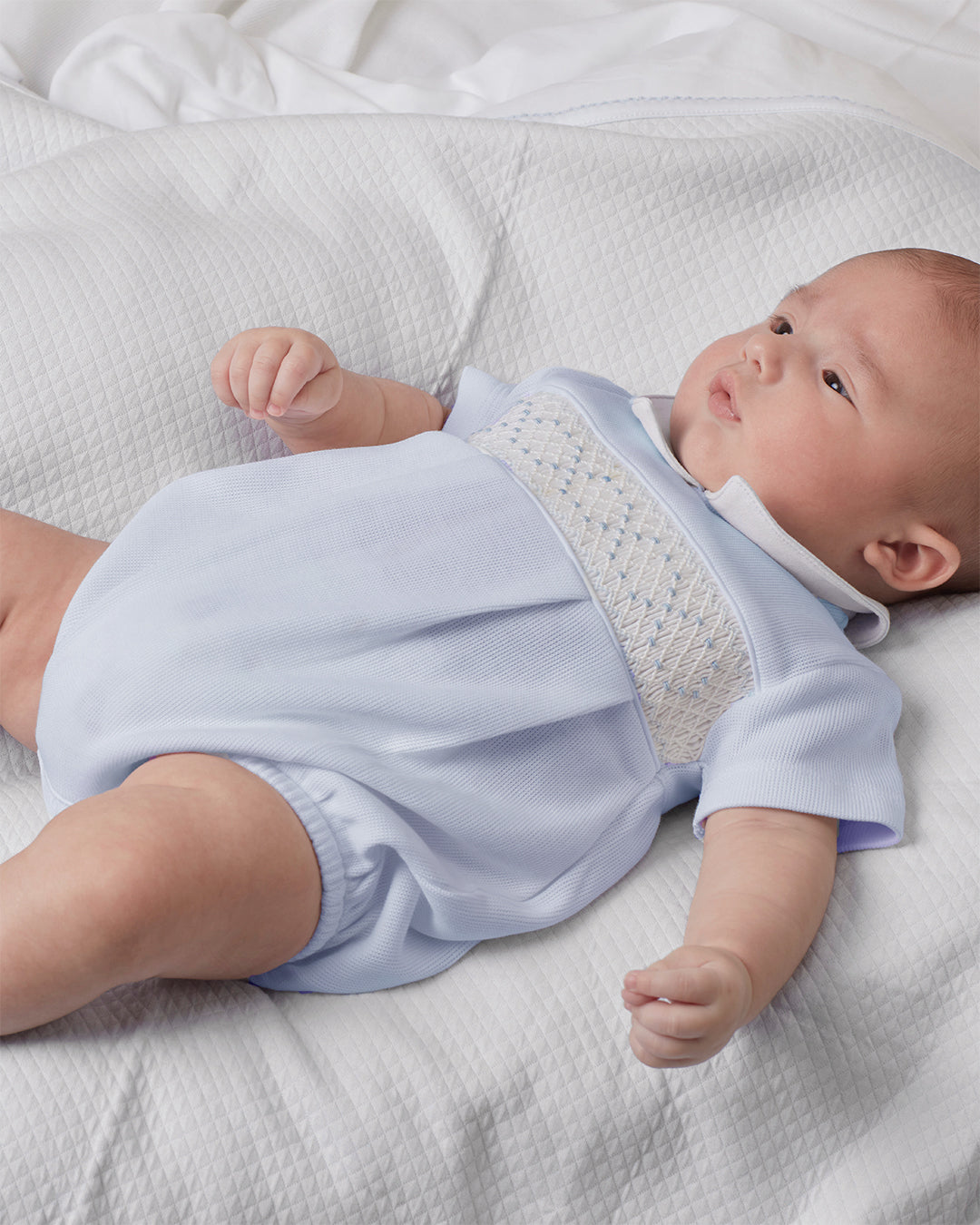 Bombacho Smock Punto Inglés Joy Celeste