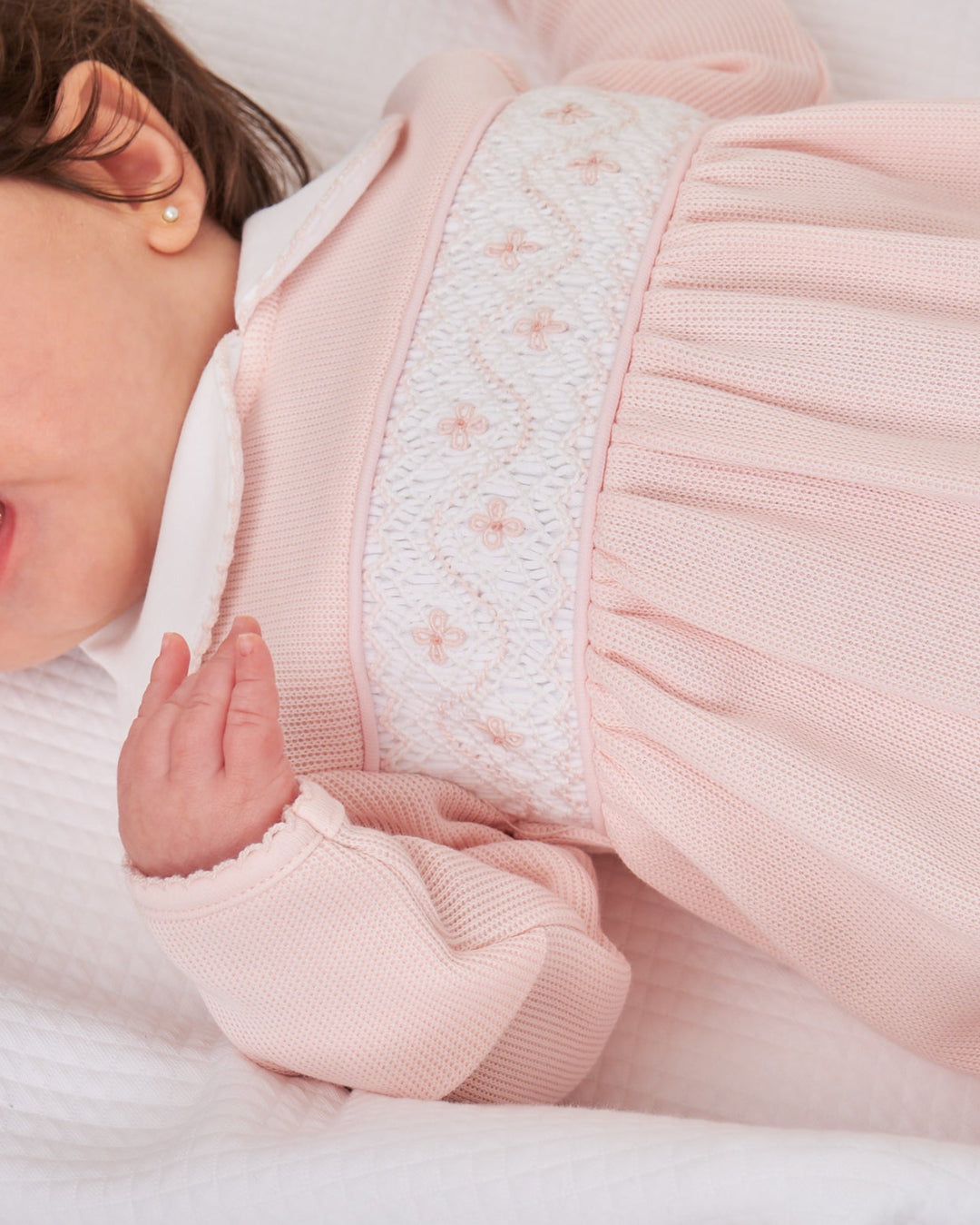 Enterizo Smock Punto Inglés Amila Rosado