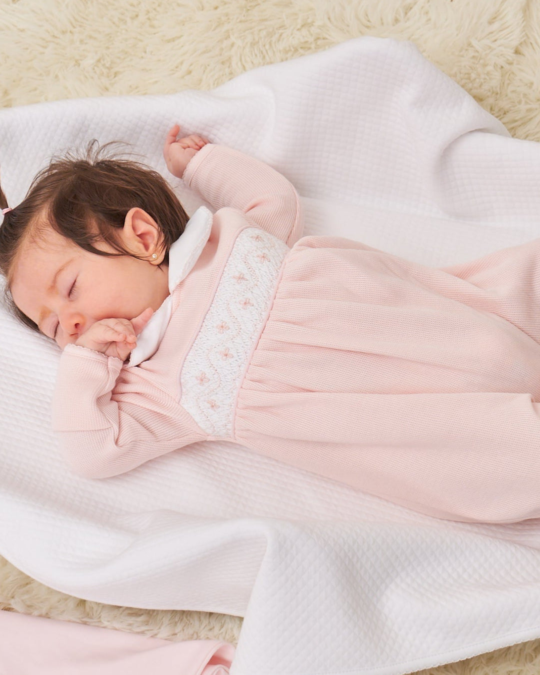 Enterizo Smock Punto Inglés Amila Rosado