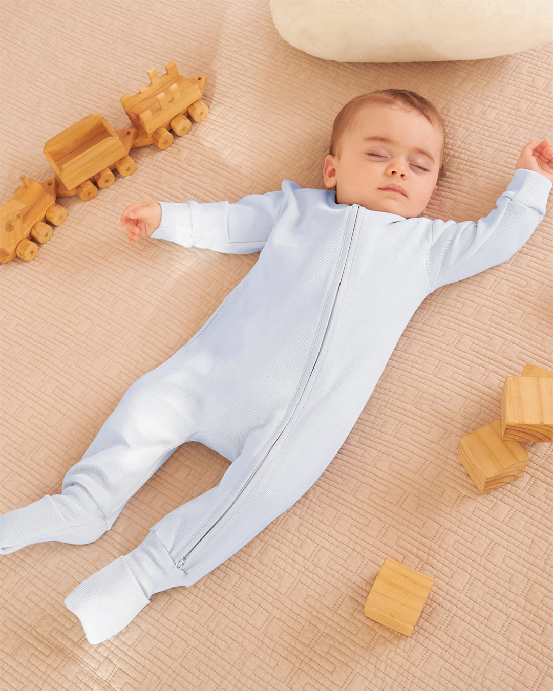 Enterizo Mike Pie Reversible Punto Ingles Celeste