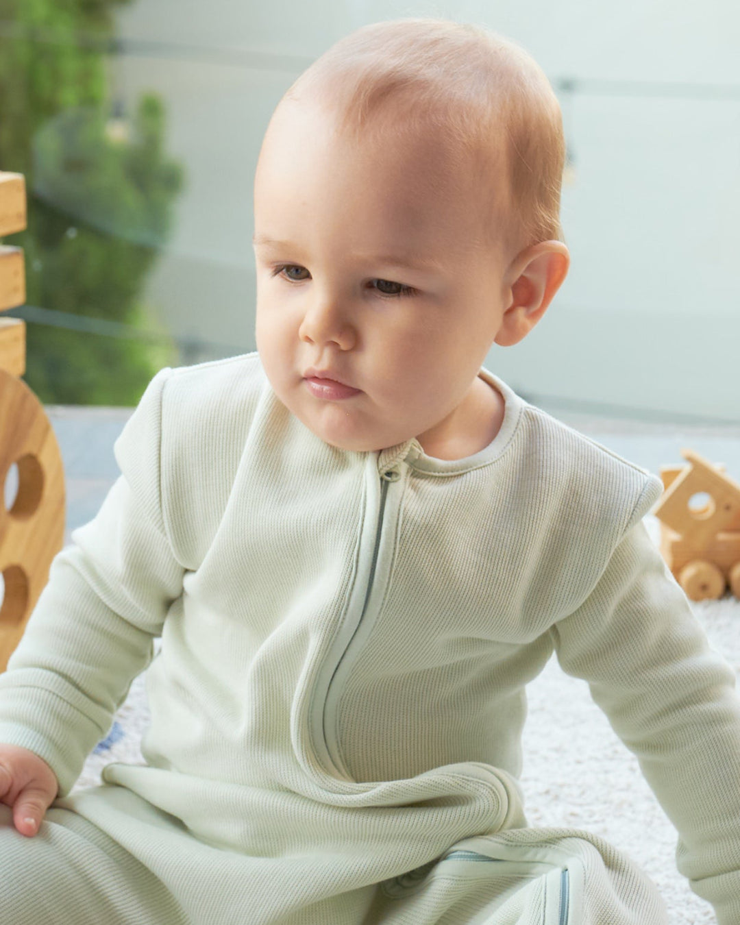 Enterizo Mike Pie Reversible Punto Ingles Pistacho