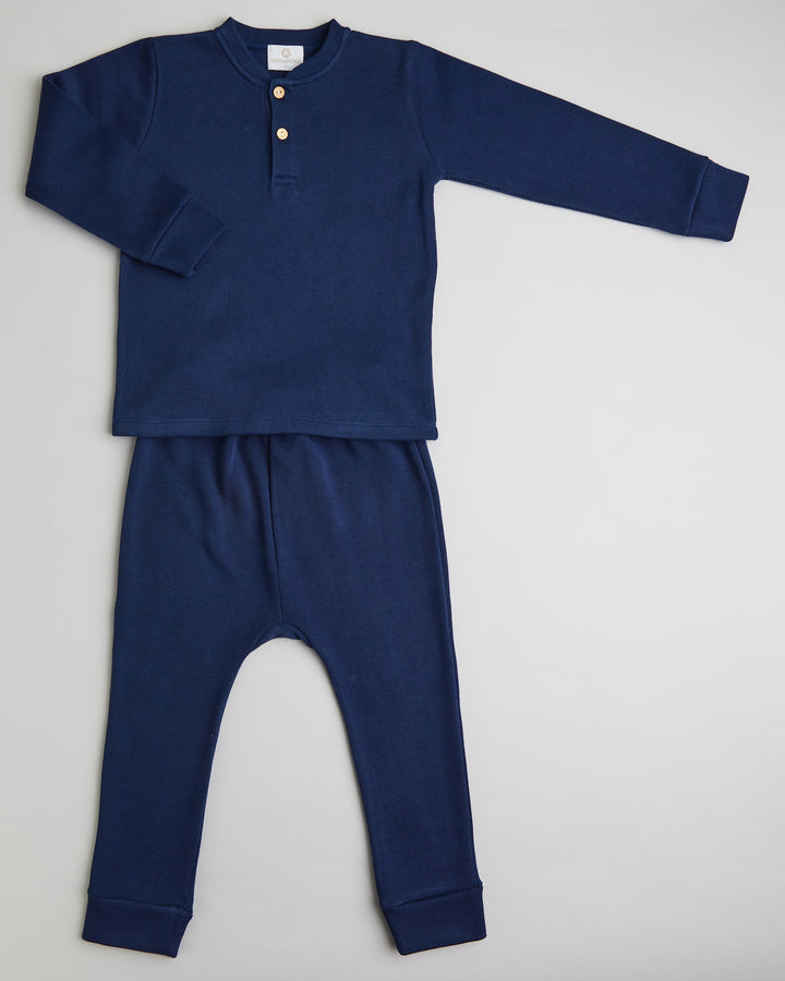 Conjunto Pima Manga Larga Azul