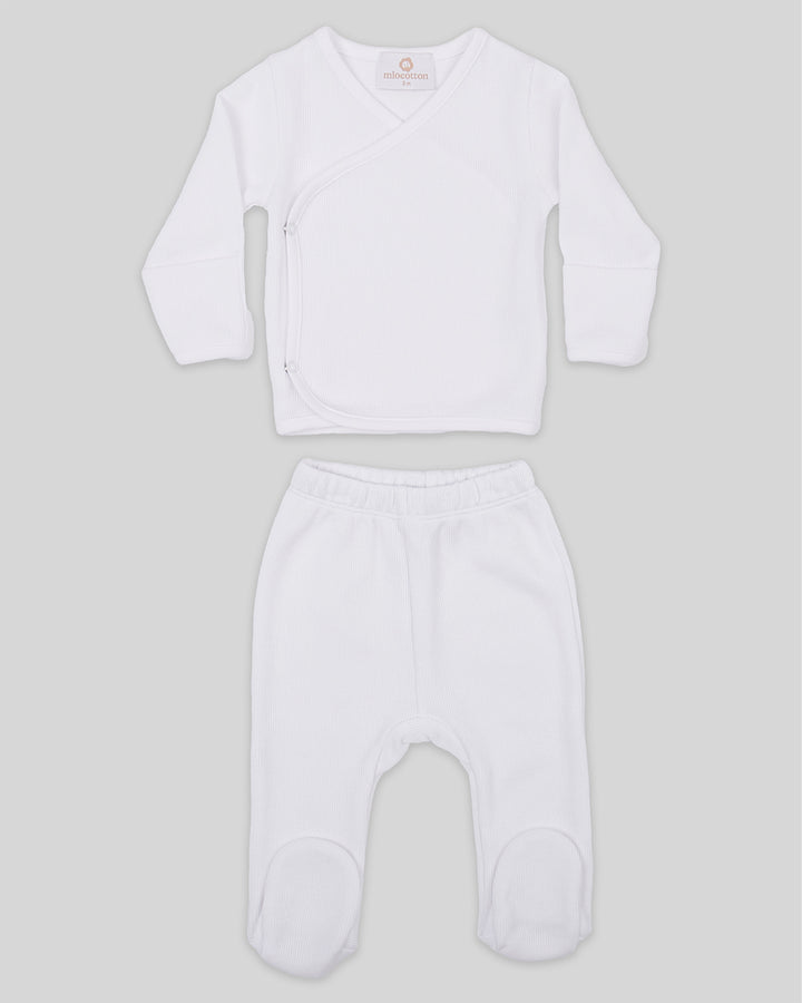 Conjunto Kimono Punto Inglés Blanco