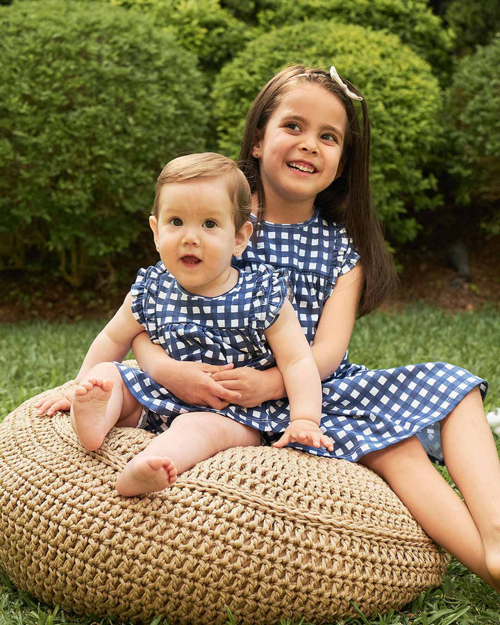Mini Vestido Pima Cuadros Azules