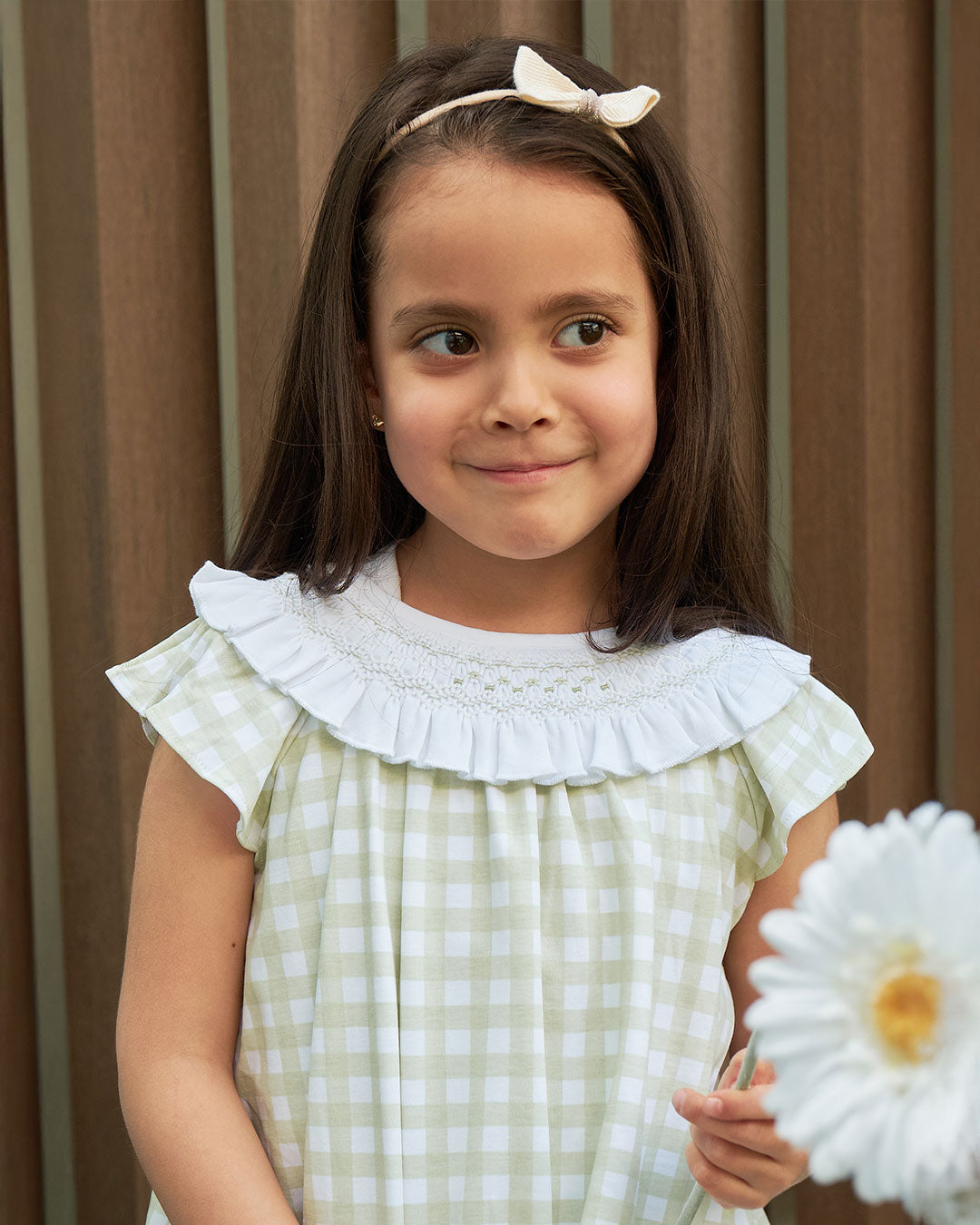 Vestido Smock Pima Cuadros Pistacho